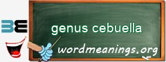 WordMeaning blackboard for genus cebuella